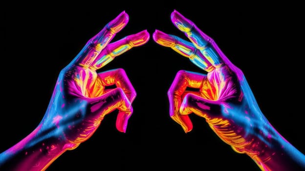 Hands Gripping Fingers in Close-Up.