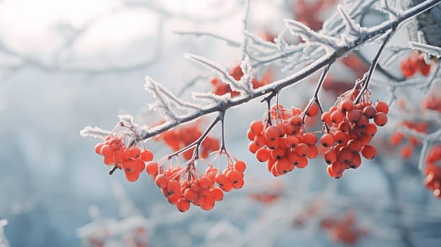 Red Berries Hanging from Tree.