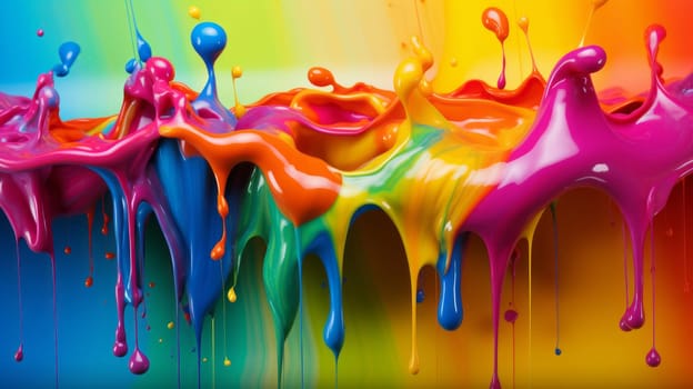 A Vibrant Canvas of Colorful Dripping Paint.