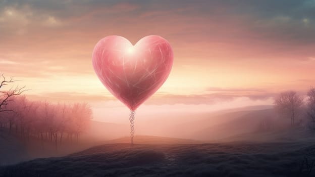 A Romantic Gesture: Heart-Shaped Balloon Soaring Skyward.