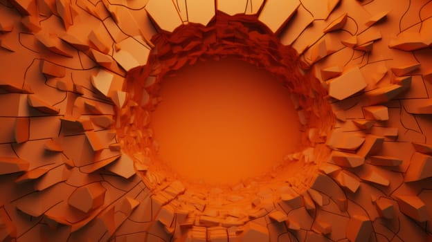 An Abstract Orange Background With a Central Void.