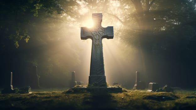 A Symbol of Divinity Amidst the Silent Resting Place.