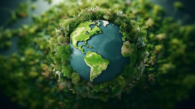 A Serene Earthy Sphere Surrounded by Nature.