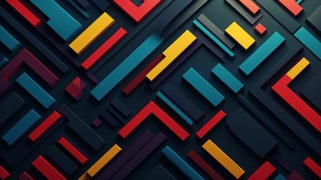 A colorful abstract geometric wallpaper with many different colors.