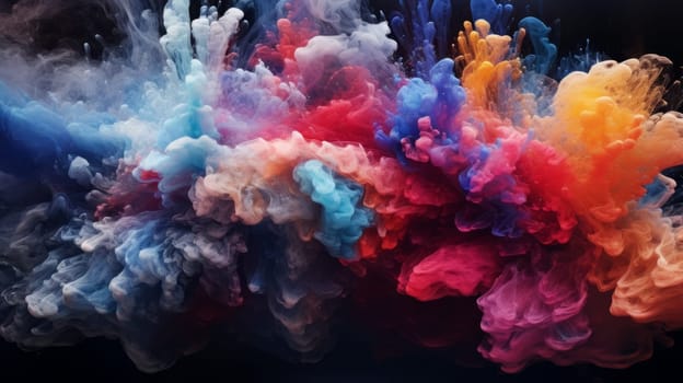 Colored Smoke Clouds Floating in the Air.