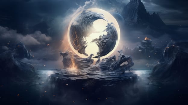 A Tranquil Earth Surrounded by the Serene Waters.
