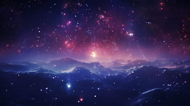 A Celestial Night Sky Filled With Shimmering Stars and Dreamy Clouds.