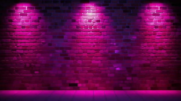 A Textured Brick Wall With Illuminated Spotlights.