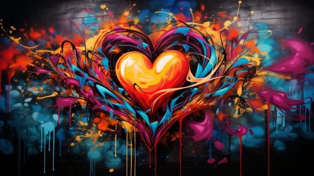 Painted Heart on Dark Canvas.