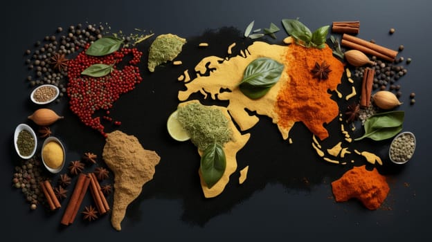 Spice and Herb Infused World Map.