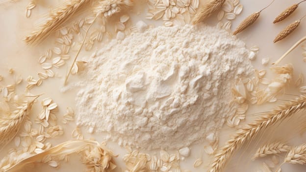 Close-Up of Fine, White Powder on Table.