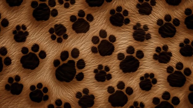 Animal Print with Abundant Paw Prints.
