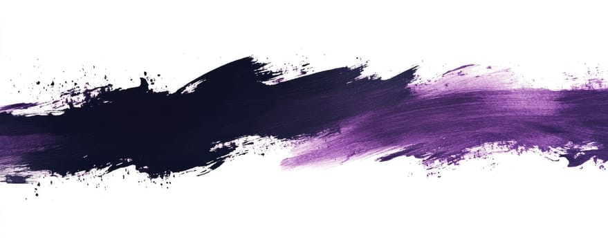 Abstract watercolor brush stroke in black and purple for creative design.