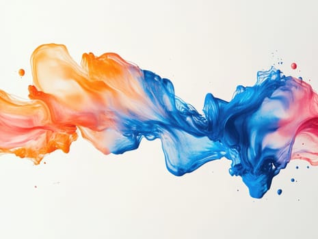 Vivid abstract watercolor swirls on white background for creative design.