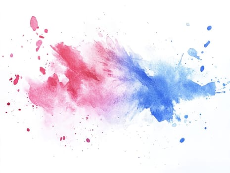 Colorful splash of red and blue watercolors on a white background - perfect for art and design projects.