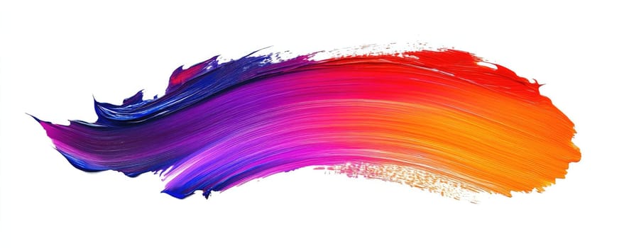 Vibrant paint brush stroke with multicolor texture for creative design.