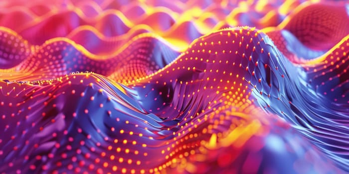 Colorful abstract waves and dots background for modern design projects.