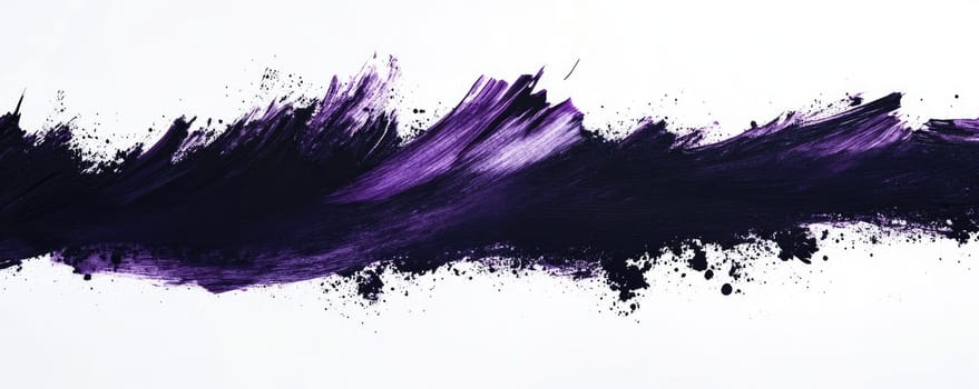 Abstract black and purple watercolor brush stroke art for creative design projects.