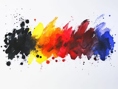 Vibrant abstract brushstroke art on white background for modern design.