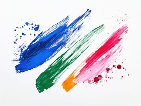 Vibrant brush strokes on white background for creative design and artistic inspiration.