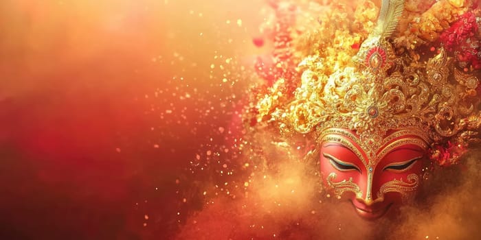 Vibrant dussehra celebration background with copy space for festive design.
