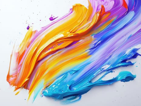 Vibrant brush strokes on white background - abstract art for creative design.