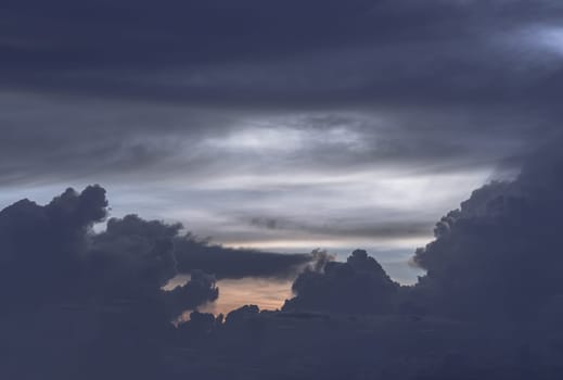 The sky is being covered with amazing clouds. Beautiful clouds like a heaven sky toward the light, Concept idea of Imaginative clouds nature, Nature abstract composition for background wallpaper and textures, Space for text, Selective focus.