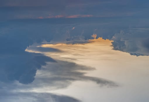The sky is being covered with amazing clouds. Beautiful clouds like a heaven sky toward the light, Concept idea of Imaginative clouds nature, Nature abstract composition for background wallpaper and textures, Space for text, Selective focus.