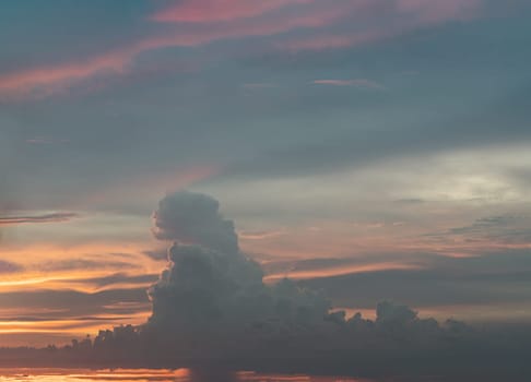 The sky is being covered with amazing clouds. Beautiful clouds like a heaven sky toward the light, Concept idea of Imaginative clouds nature, Nature abstract composition for background wallpaper and textures, Space for text, Selective focus.