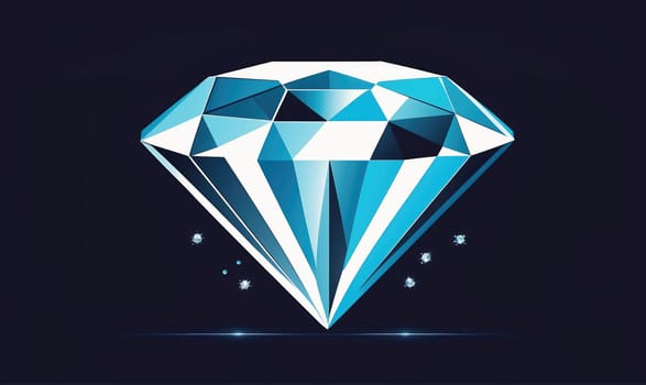 A blue diamond with white lines on it. The diamond is surrounded by a dark background. The diamond is the main focus of the image