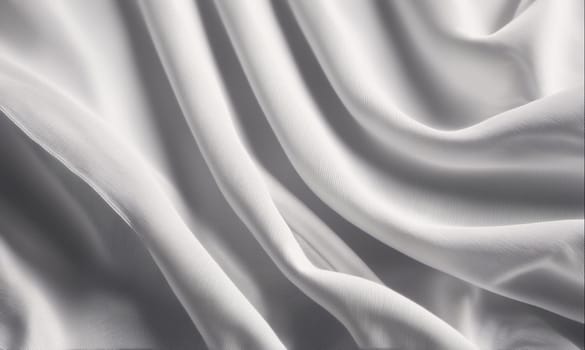 White fabric with folds and wrinkles, creating a smooth, textured surface.