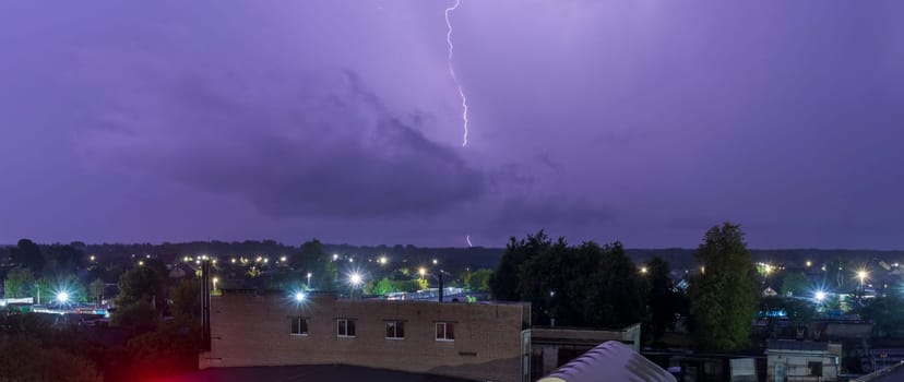 Shot of the lightning in the night sky