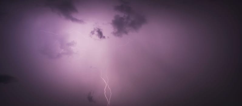 Shot of the lightning in the night sky.