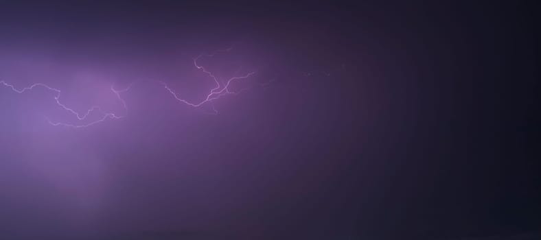 Shot of the lightning in the night sky.