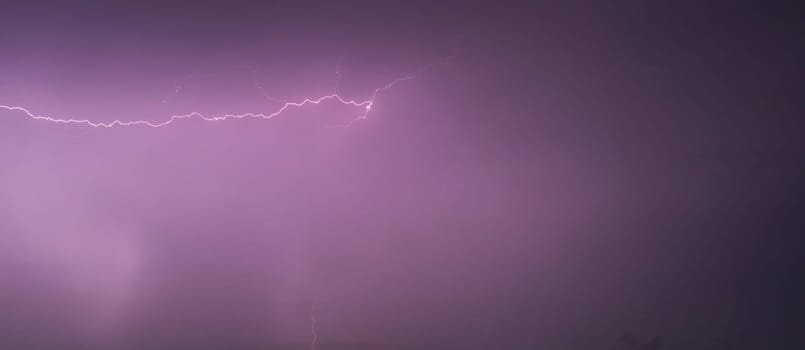 Shot of the lightning in the night sky.