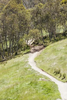 THREDBO, AUSTRALIA - DECEMBER 15 2023: Chairlifts for mountain biking summer season at Thredbo on a warm summer's day in the Snowy Mountains, New South Wales, Australia
