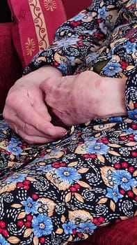 old woman's hands, fingers, person , body leather parts, clothes. High quality photo