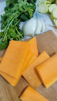 pumpkin and parsley food cooking lunch dinner, orange vegetables, vegan, vegetarian dish snack diet. High quality photo