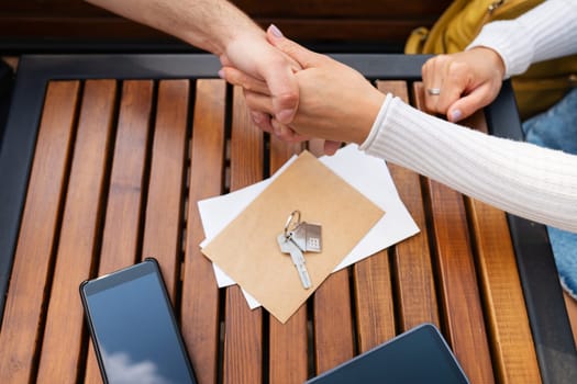 Mortgage for the purchase of an apartment, access to own housing. Real estate, keys from the owner to the tenant of an apartment or house, buying and selling real estate. Good thing