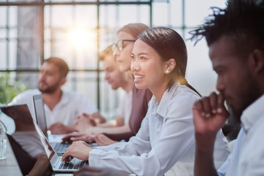 Multiethnic business people working together in the office