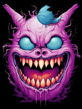 Cartoon monsters in pop art style. Template for t-shirt print, sticker, poster, etc.