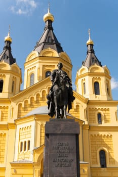 monument nevsky tourism architecture sunny famous city travel landmark cathedral sculpture alexander
