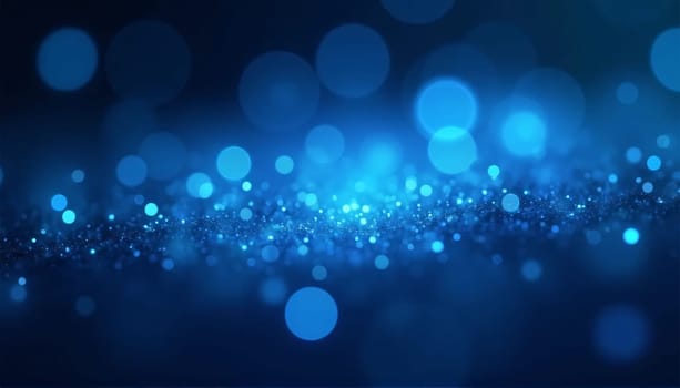 Abstract bokeh background with blue light particles . High quality photo