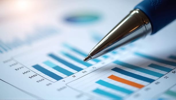 Data strategy, graph accounting, report chart, economy, investment research, and profit idea . High quality photo