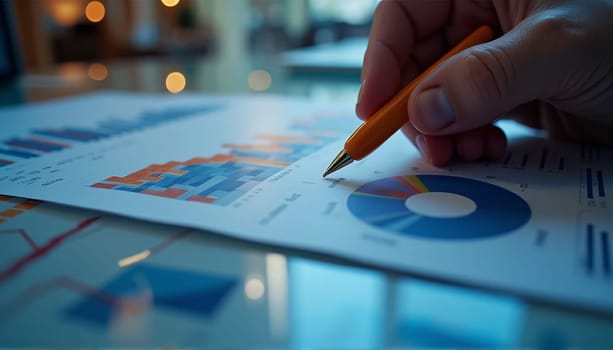 Data strategy, graph accounting, report chart, economy, investment research, and profit idea . High quality photo