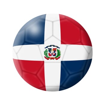 A Dominican Republic soccer ball football 3d illustration isolated on white with clipping path