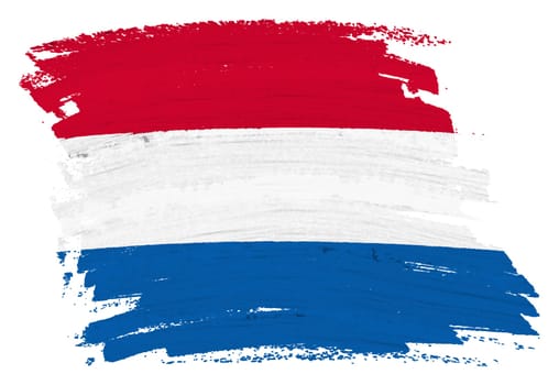 A Netherlands Holland flag background paint splash brushstroke 3d illustration with clipping path