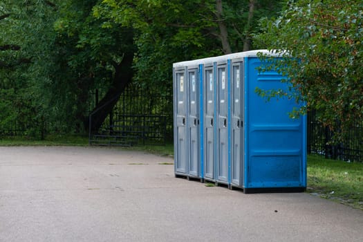 door toilet latrine blue portable mobile restroom sanitation bathroom sanitary clean lavatory
