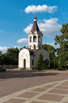 Orthodox chapel against blue sky.