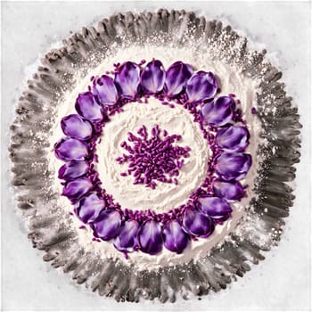 Hyacinth bean flour mandala a mandala of fine hyacinth bean flour medium hyacinth bean flour. Food isolated on transparent background.
